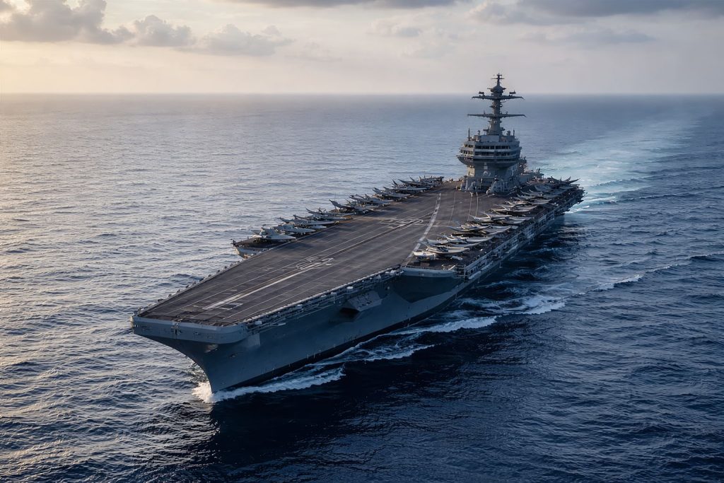 „Banca de ținte” a Iranului se mută pe mare: portavionul USS Ford și infrastructura care îl susține