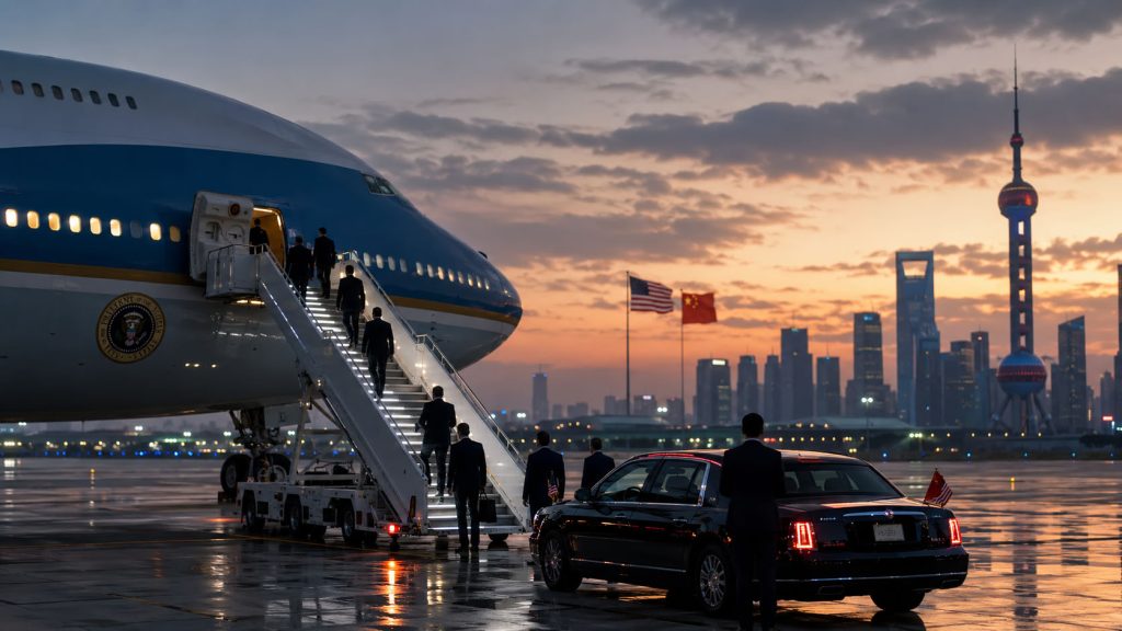Trump pleacă în China cu o delegație de directori de top, inclusiv Musk și Cook