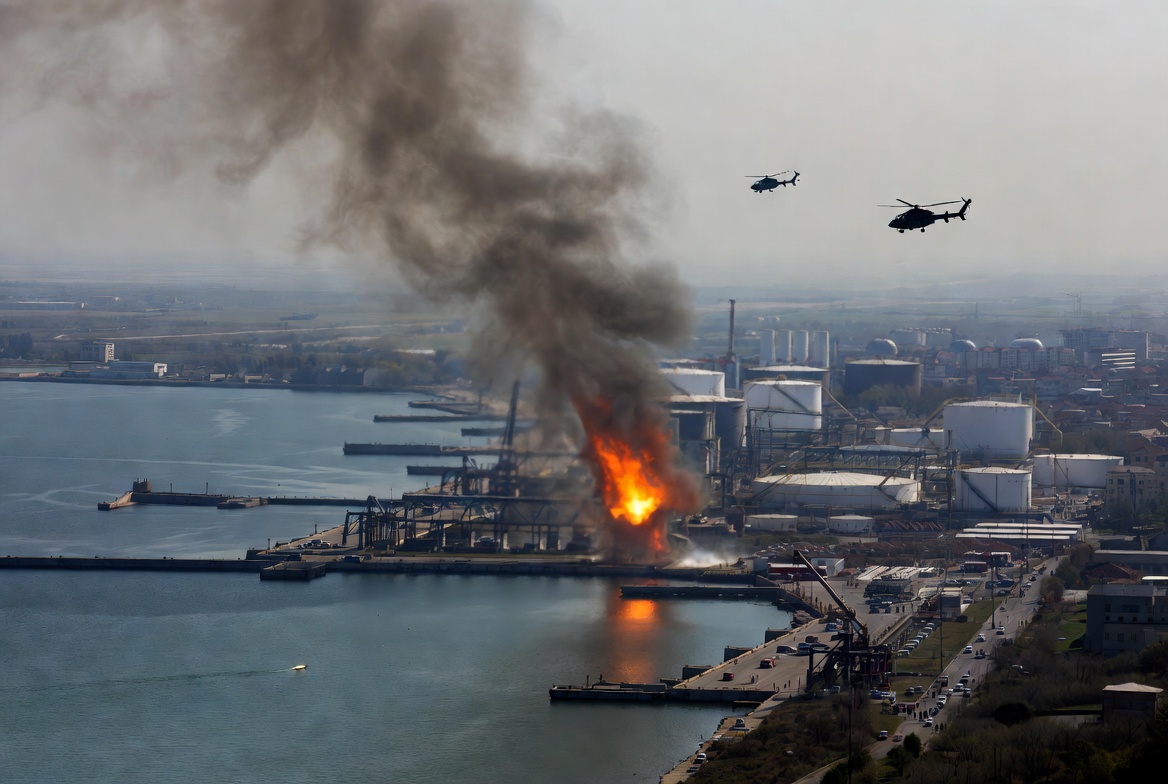 Dronă maritimă a explodat lângă un terminal petrolier în portul Constanța