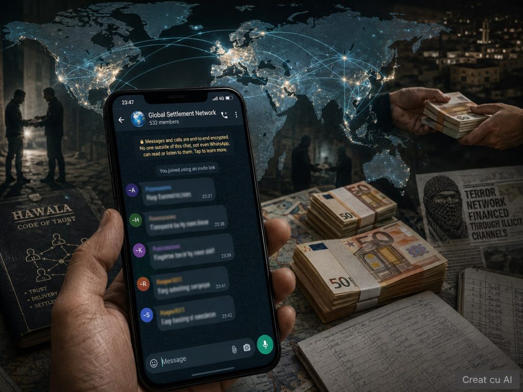 Grup WhatsApp folosit pentru transferuri hawala de sute de milioane de euro