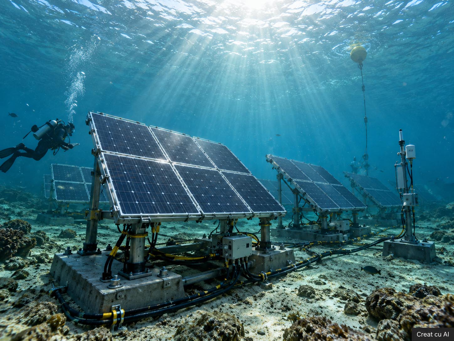 Panouri solare cu perovskit, testate la 10 metri sub apă în Marea Chinei de Sud